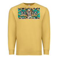Antique Gold english bulldog mom  license plate template Premium Sweatshirt - BarkalooDesign