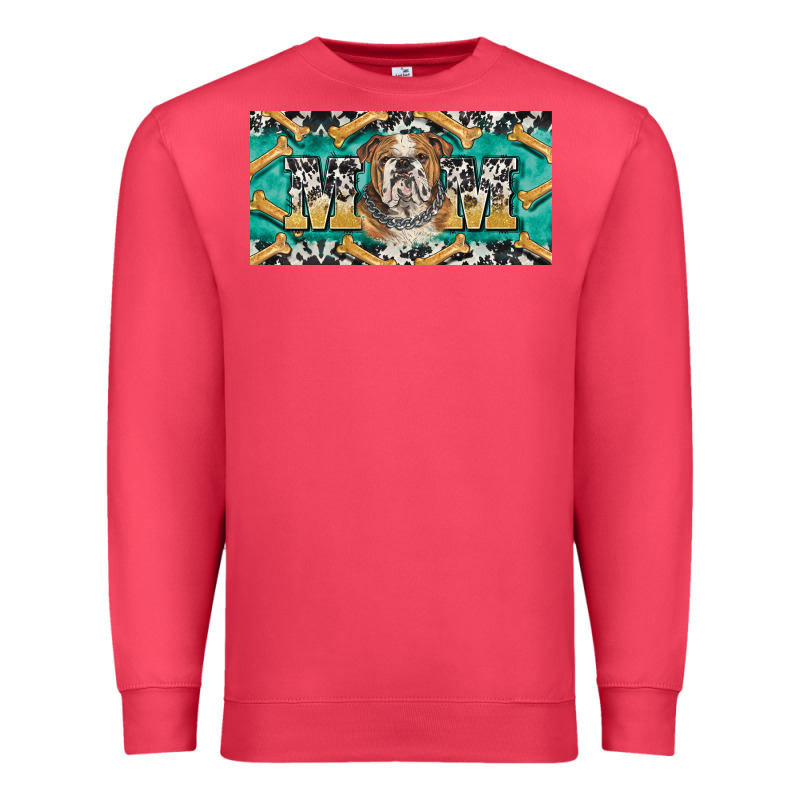 English Bulldog Mom  License Plate Template Premium Sweatshirt by BarkalooDesign | Teevron