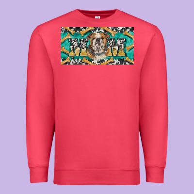English Bulldog Mom  License Plate Template Premium Sweatshirt Designed By Barkaloodesign
