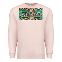 Pale Pink english bulldog mom  license plate template Premium Sweatshirt - BarkalooDesign