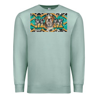 Seafoam english bulldog mom  license plate template Premium Sweatshirt - BarkalooDesign