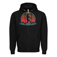 Black Softball Retro Vintage 80s Style Player Gift Zipper Hoodie - longCreatives