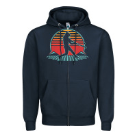 Navy Softball Retro Vintage 80s Style Player Gift Zipper Hoodie - longCreatives