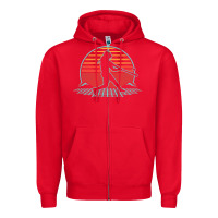 Red Softball Retro Vintage 80s Style Player Gift Zipper Hoodie - longCreatives