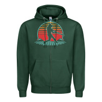 Sports Green Softball Retro Vintage 80s Style Player Gift Zipper Hoodie - longCreatives