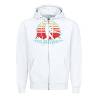 White Softball Retro Vintage 80s Style Player Gift Zipper Hoodie - longCreatives