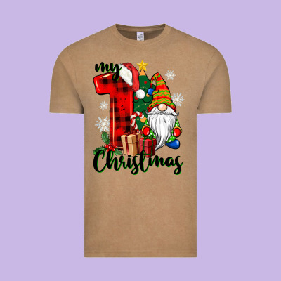 My First Christmas Gnome Vintage Tee Designed By Cowgirlartshop