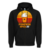 Pumpkin Spice Af Retro Vintage Background Happy Halloween Zipper Hoodie | Teevron