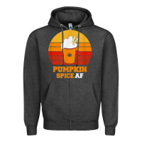Charcoal Heather pumpkin spice af retro vintage background happy halloween Zipper Hoodie - longCreatives