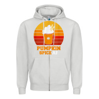 Dove Grey pumpkin spice af retro vintage background happy halloween Zipper Hoodie - longCreatives