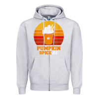 Heather Grey pumpkin spice af retro vintage background happy halloween Zipper Hoodie - longCreatives