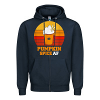 Navy pumpkin spice af retro vintage background happy halloween Zipper Hoodie - longCreatives
