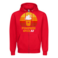 Red pumpkin spice af retro vintage background happy halloween Zipper Hoodie - longCreatives