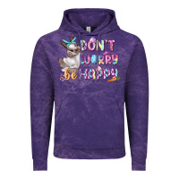 Cloud Purple Don't worry be happy Easter Vintage Hoodie - CowGirlArtShop