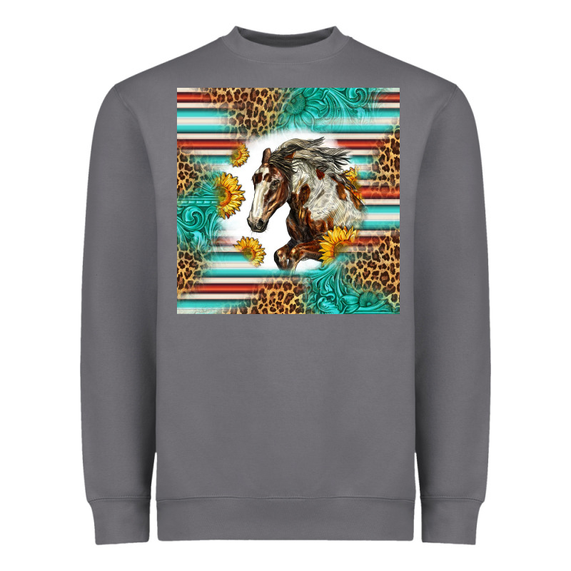 Western Mustang Horse Heavyweight Sweatshirt by LillyAllenDesigns | Teevron
