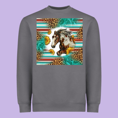 Western Mustang Horse Heavyweight Sweatshirt Designed By Lillyallendesigns