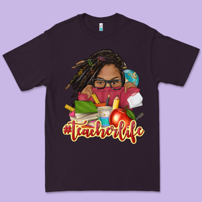 Afro Woman Teacher Life Premium Tee Designed By Nancycooperartshop