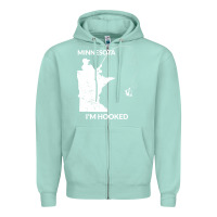 Seafoam MN Minnesota Fishing T Gift for Fishermen and Anglers Zipper Hoodie - longCreatives