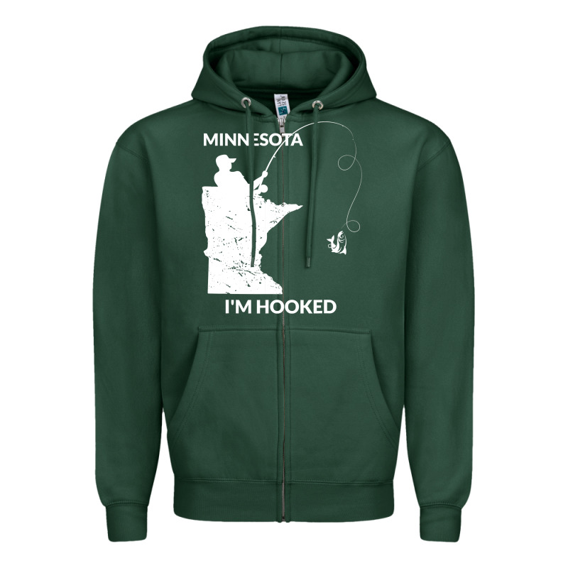 Mn Minnesota Fishing T Gift For Fishermen And Anglers Zipper Hoodie by longCreatives | Teevron