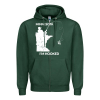 Sports Green MN Minnesota Fishing T Gift for Fishermen and Anglers Zipper Hoodie - longCreatives