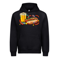 Black hot dog and beer with stars and usa flags Urban Hoodie - AdoDesignShop