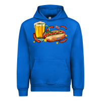 Cobalt hot dog and beer with stars and usa flags Urban Hoodie - AdoDesignShop