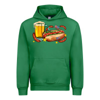 Emerald hot dog and beer with stars and usa flags Urban Hoodie - AdoDesignShop