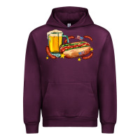 Mauve Wine hot dog and beer with stars and usa flags Urban Hoodie - AdoDesignShop