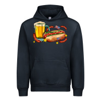 Navy hot dog and beer with stars and usa flags Urban Hoodie - AdoDesignShop