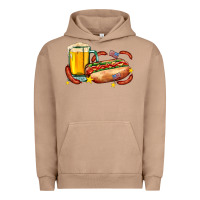 Pigment Burro hot dog and beer with stars and usa flags Urban Hoodie - AdoDesignShop