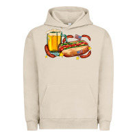 Pigment French Oak hot dog and beer with stars and usa flags Urban Hoodie - AdoDesignShop