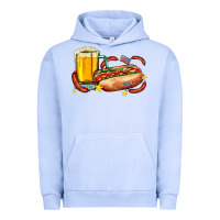 Pigment Grape Ice hot dog and beer with stars and usa flags Urban Hoodie - AdoDesignShop