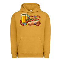Pigment Peanut Butter hot dog and beer with stars and usa flags Urban Hoodie - AdoDesignShop