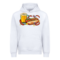 White hot dog and beer with stars and usa flags Urban Hoodie - AdoDesignShop