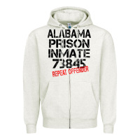Oatmeal Heather halloween alabama prisoner party costume tshirt Zipper Hoodie - longCreatives