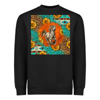 Black western percheron horse Heavyweight Sweatshirt - LillyAllenDesigns