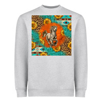 Heather Grey western percheron horse Heavyweight Sweatshirt - LillyAllenDesigns