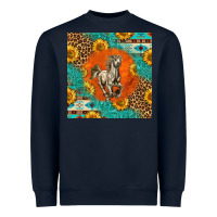 Navy western percheron horse Heavyweight Sweatshirt - LillyAllenDesigns