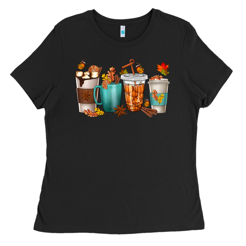 Thankful Coffee Cups Ladies Tee by texasbilliewilder | Teevron