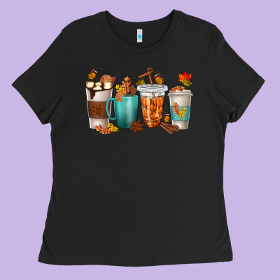 Thankful Coffee Cups Ladies Tee Designed By Texasbilliewilder