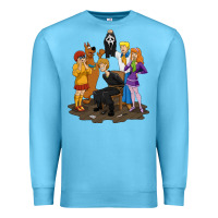 Ocean Blue surprise!  scooby dog with friends funny halloween Premium Sweatshirt - longCreatives