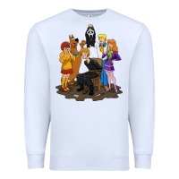 White surprise!  scooby dog with friends funny halloween Premium Sweatshirt - longCreatives