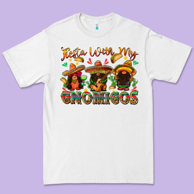 Fiesta With My Gnomigos Premium Tee Designed By Texasbilliewilder
