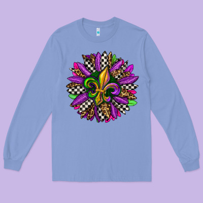 Mardi Gras Sunflower Long Sleeve Tee Designed By Oliviacreatesart
