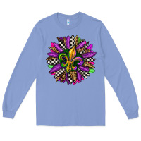 Colony Blue mardi gras sunflower Long Sleeve Tee - OliviaCreatesArt