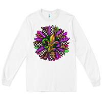 White mardi gras sunflower Long Sleeve Tee - OliviaCreatesArt
