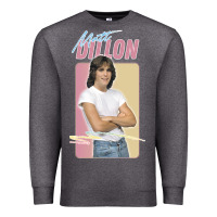 Charcoal Heather Matt Dillon - Retro Aesthetic Design Premium Sweatshirt - longCreatives