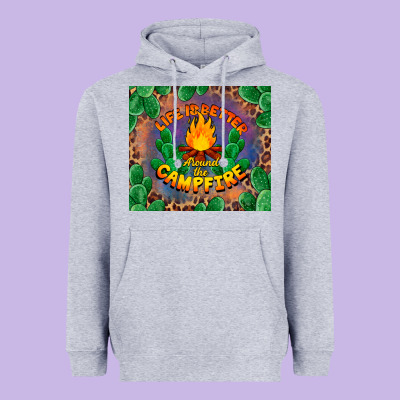 Life Is Better Around The Campfire Heavyweight Hoodie Designed By Barkaloodesign