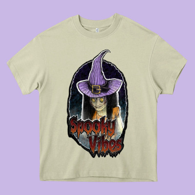 Spooky Vibes Heavy Core Tee Designed By Jahusdesignshop