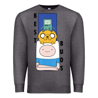Charcoal Heather Cn Adventure Time Finn Jake Bmo Best Buds Premium Sweatshirt - longCreatives